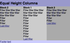 animated screenshot showing layout with equal height columns